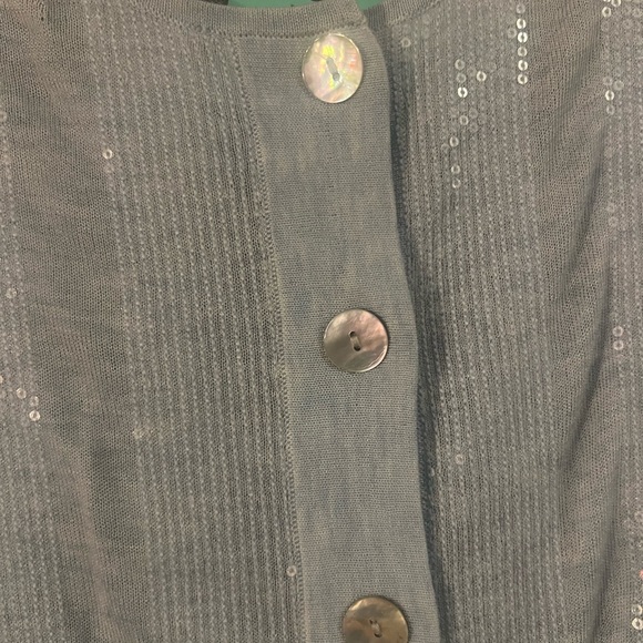 St. John sport, sheer sequin cardigan - Picture 3 of 5